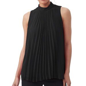 Trina Turk 'Farasha' Sleeveless Pleated A-Line Top, Black
